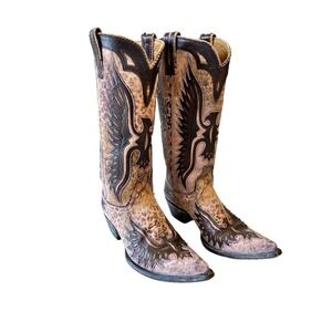 Old Gringo  Double Eagle Tall Pointed Toe Dusty Rose Brown Cowboy Western Boot 8